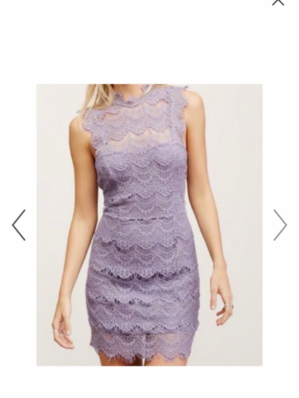 Free People Lace Midi Dress w/ Open Back NWT in Light Purple -Sz L
